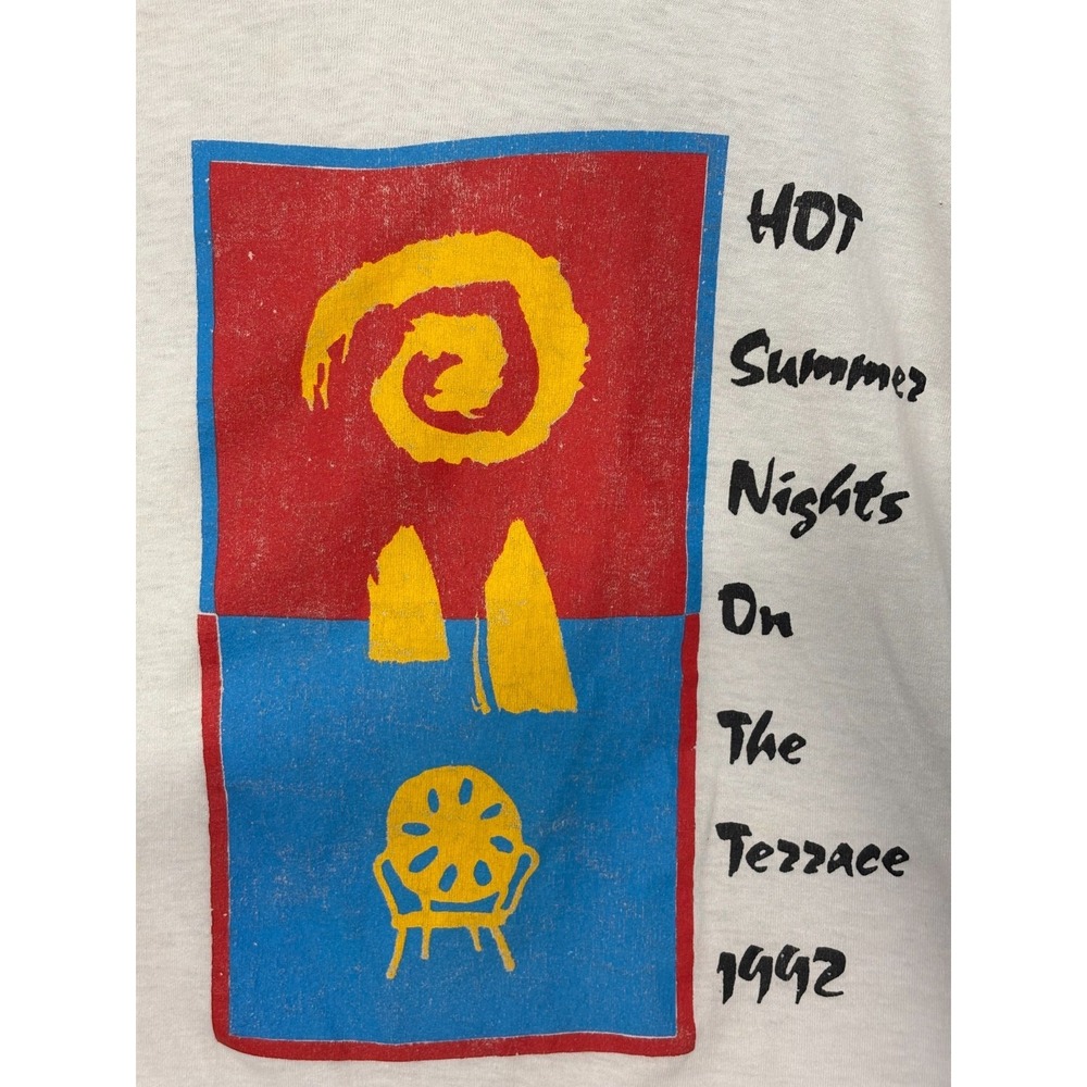 The Rathskeller Hot Summer Nights Terrace Shirt Men's White XL Vintage Jam Music